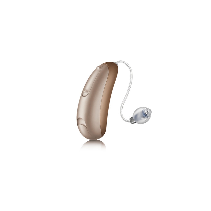 Moxi Fit Hearing Aid In Amber Suede Color